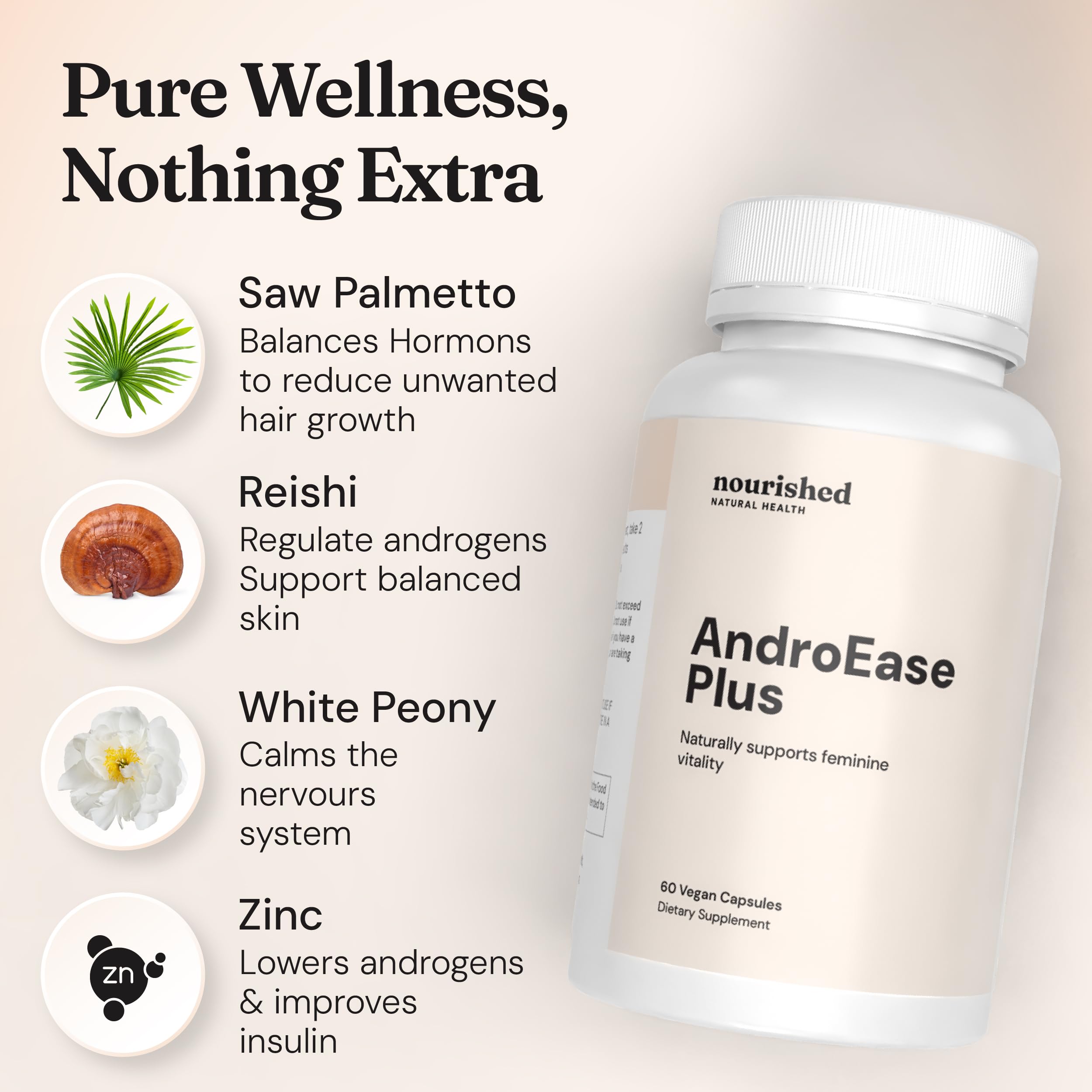 Green tea ingredient highlight in Nourished AndroEase Plus for gentle energy.