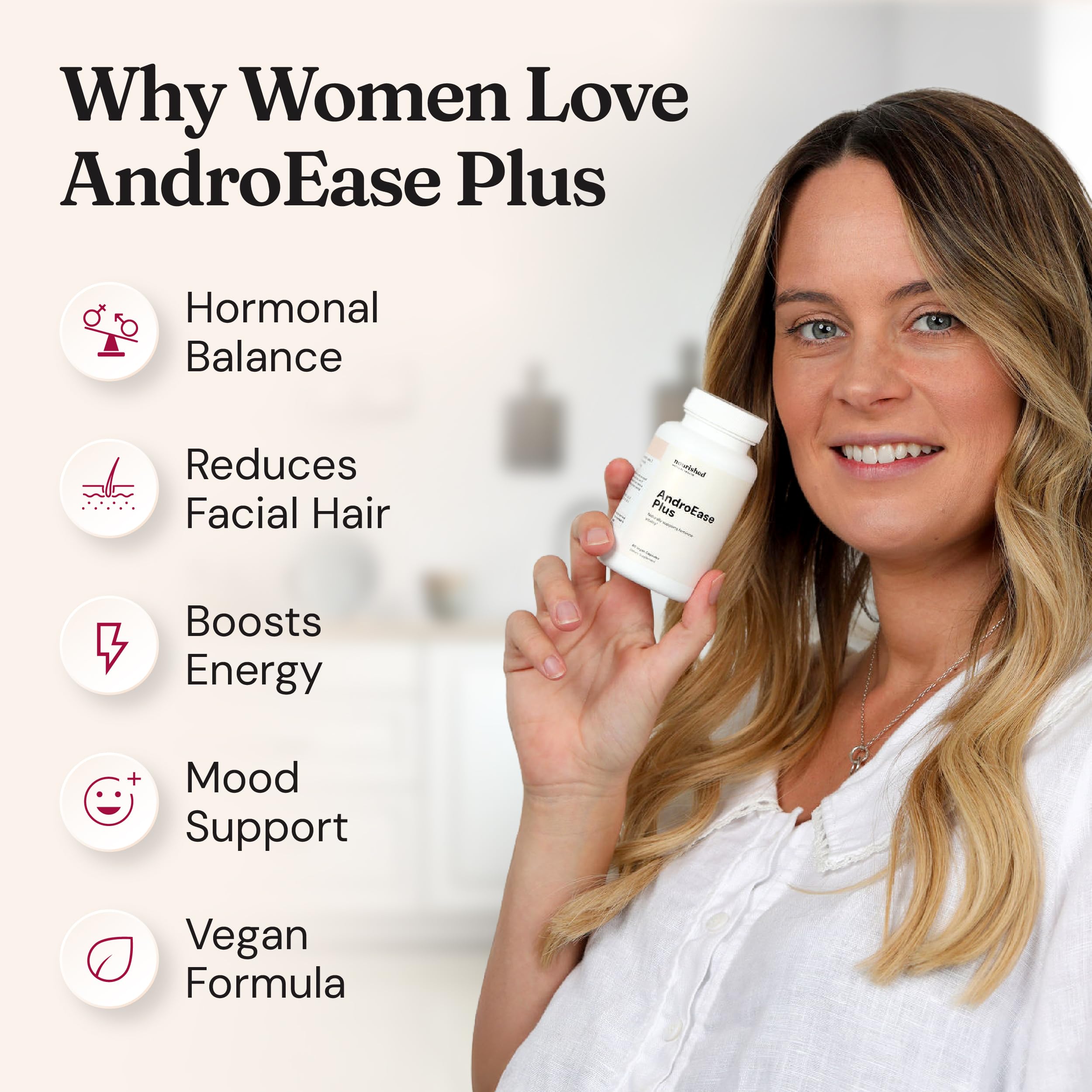 Saw palmetto element in Nourished AndroEase Plus linked to female wellness.