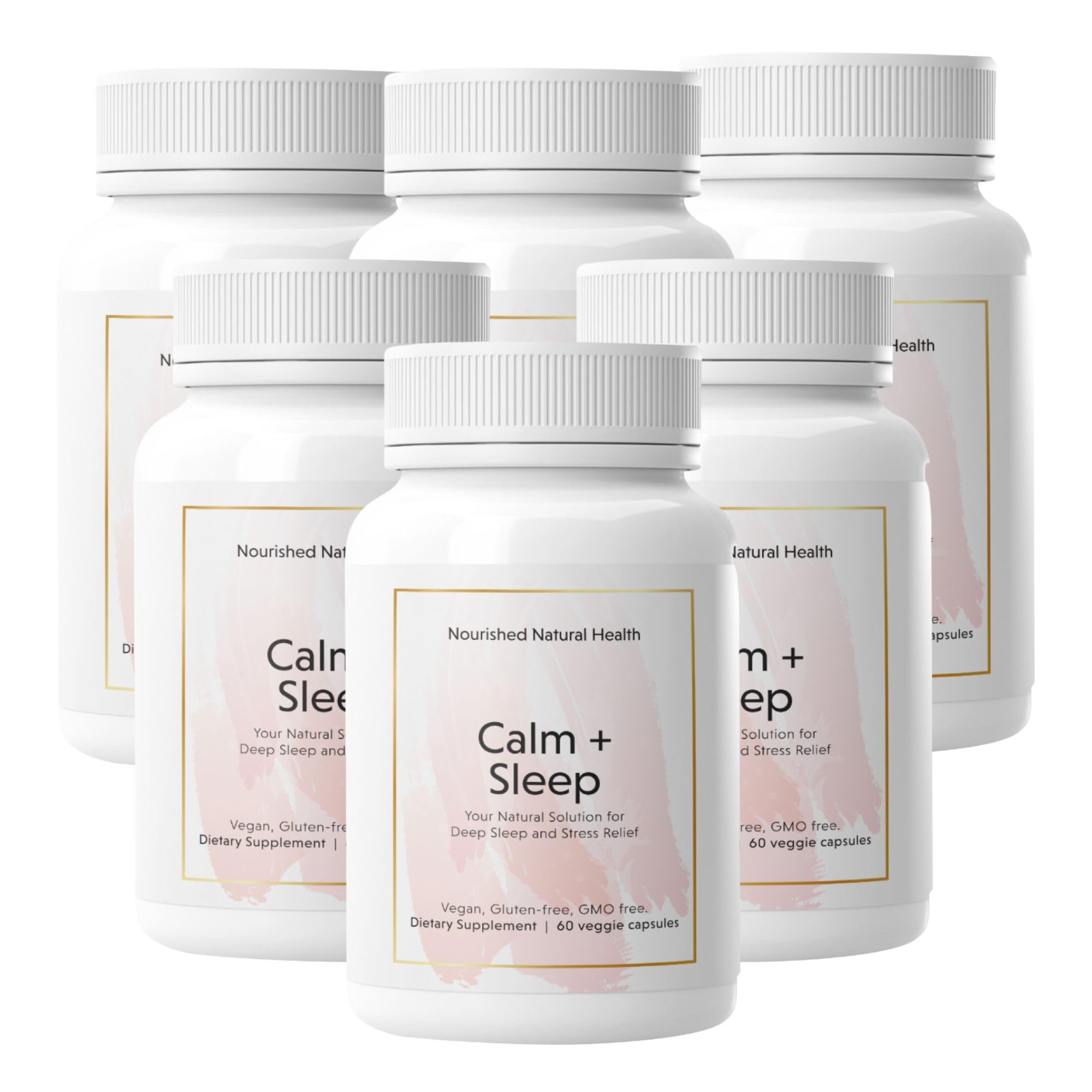 Nourished Natural Health Calm + Sleep bottle showing melatonin-free relaxation support.