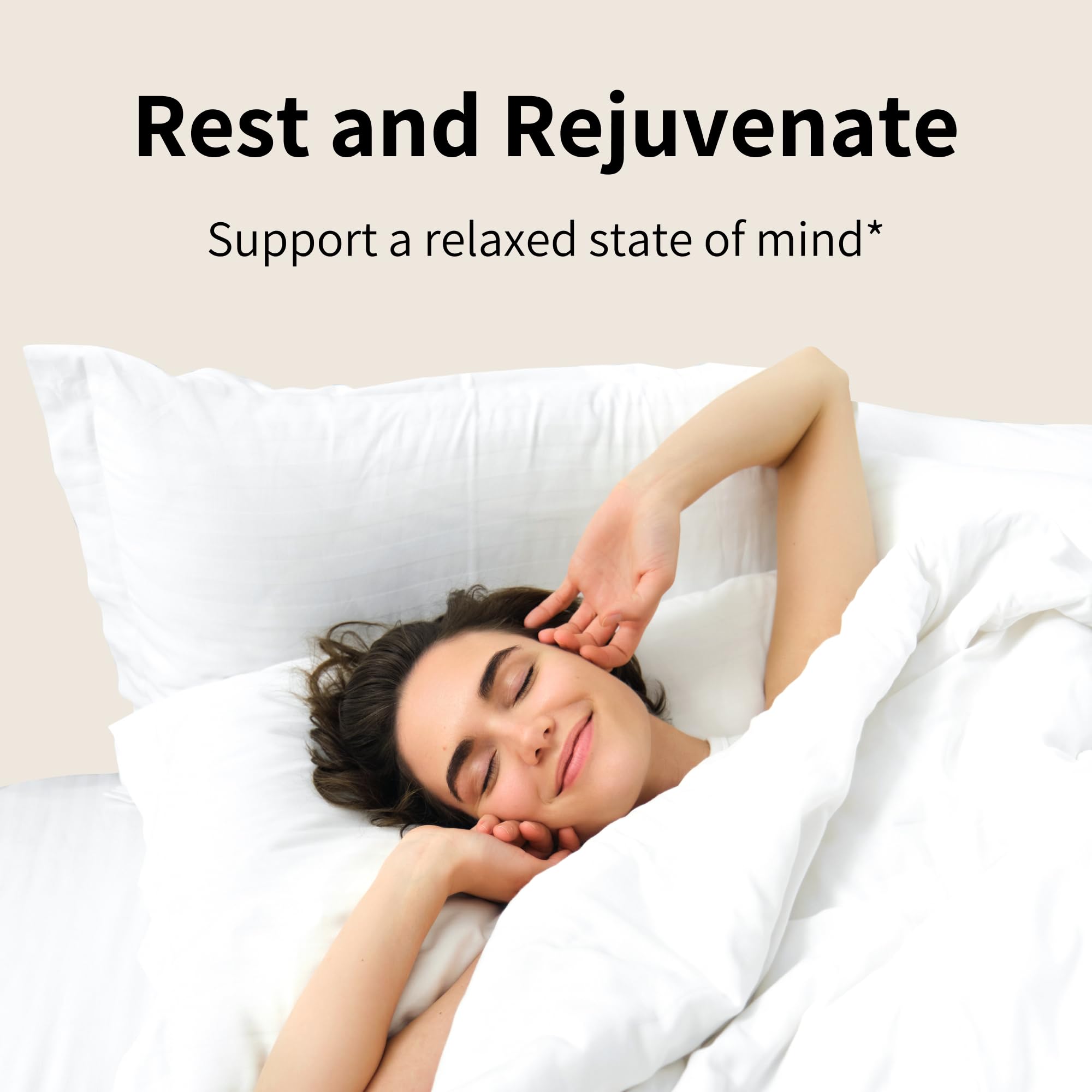Nourished Natural Health Calm + Sleep packaging on shelf communicates vegan and non-GMO formulation.
