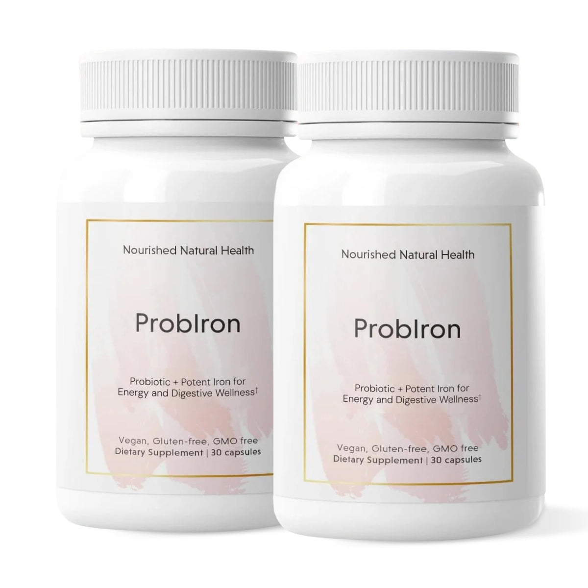 Nourished Natural Health ProbIron bottle front signals everyday energy support.