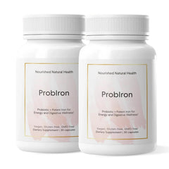 Nourished Natural Health ProbIron bottle front signals everyday energy support.