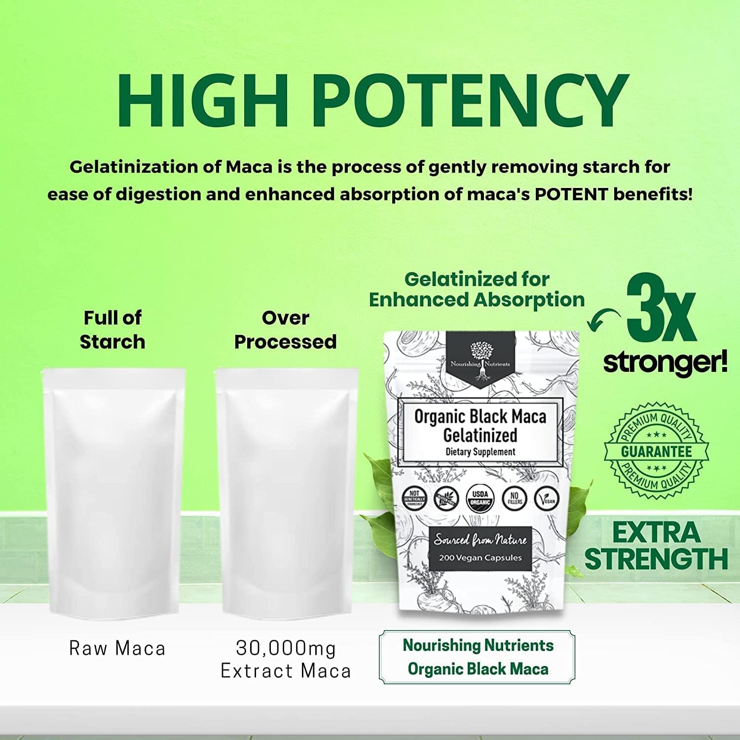 Nourishing Nutrients label shows USDA organic, gluten-free features