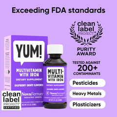 NovaFerrum Yum dosing spoon, easy administration for infants and toddlers.