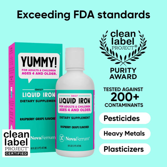 NovaFerrum Yummy shows tablespoon pour for easy dosing.
