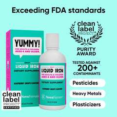 NovaFerrum Yummy shows tablespoon pour for easy dosing.