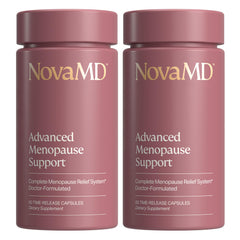 NOVAMD Clinically Proven Menopause Supplement bottle front for daily energy support