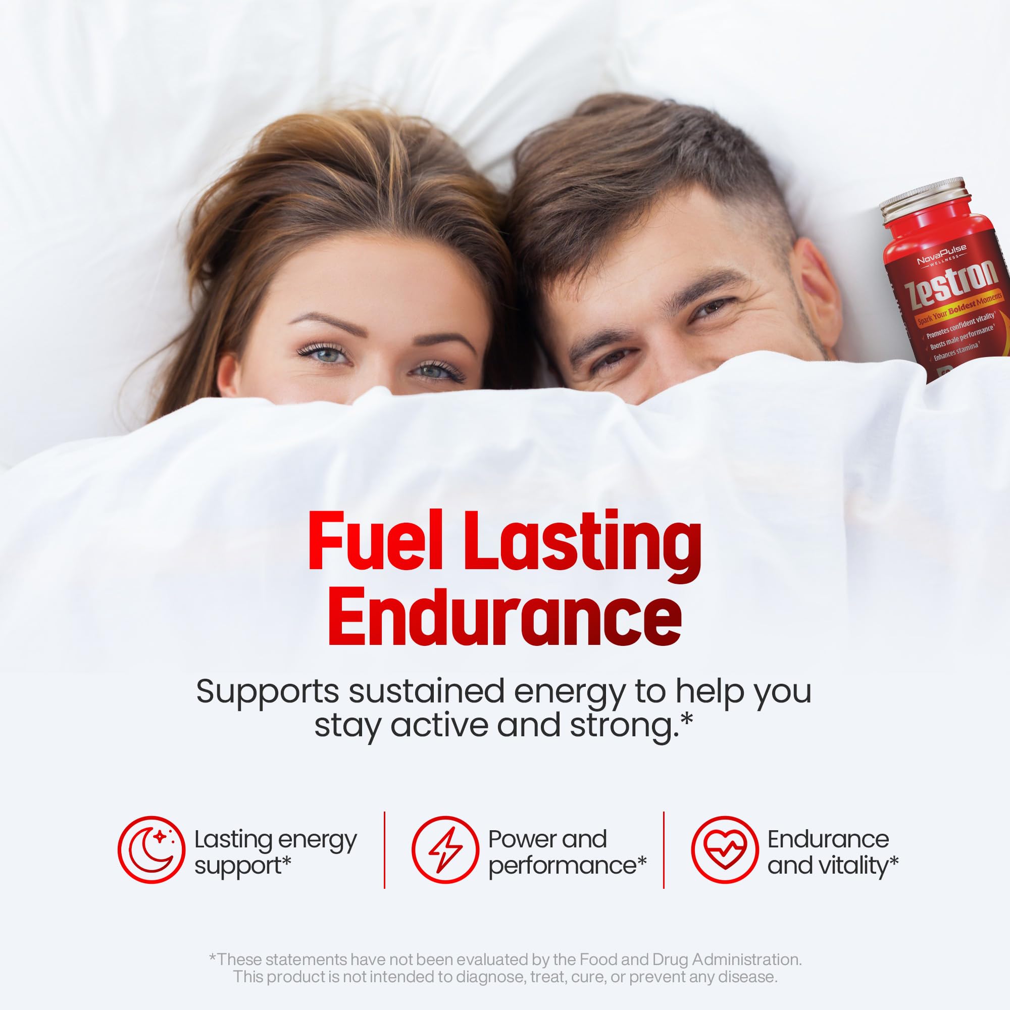NovaPulse Wellness bottle dosage scene emphasizes easy daily dosing