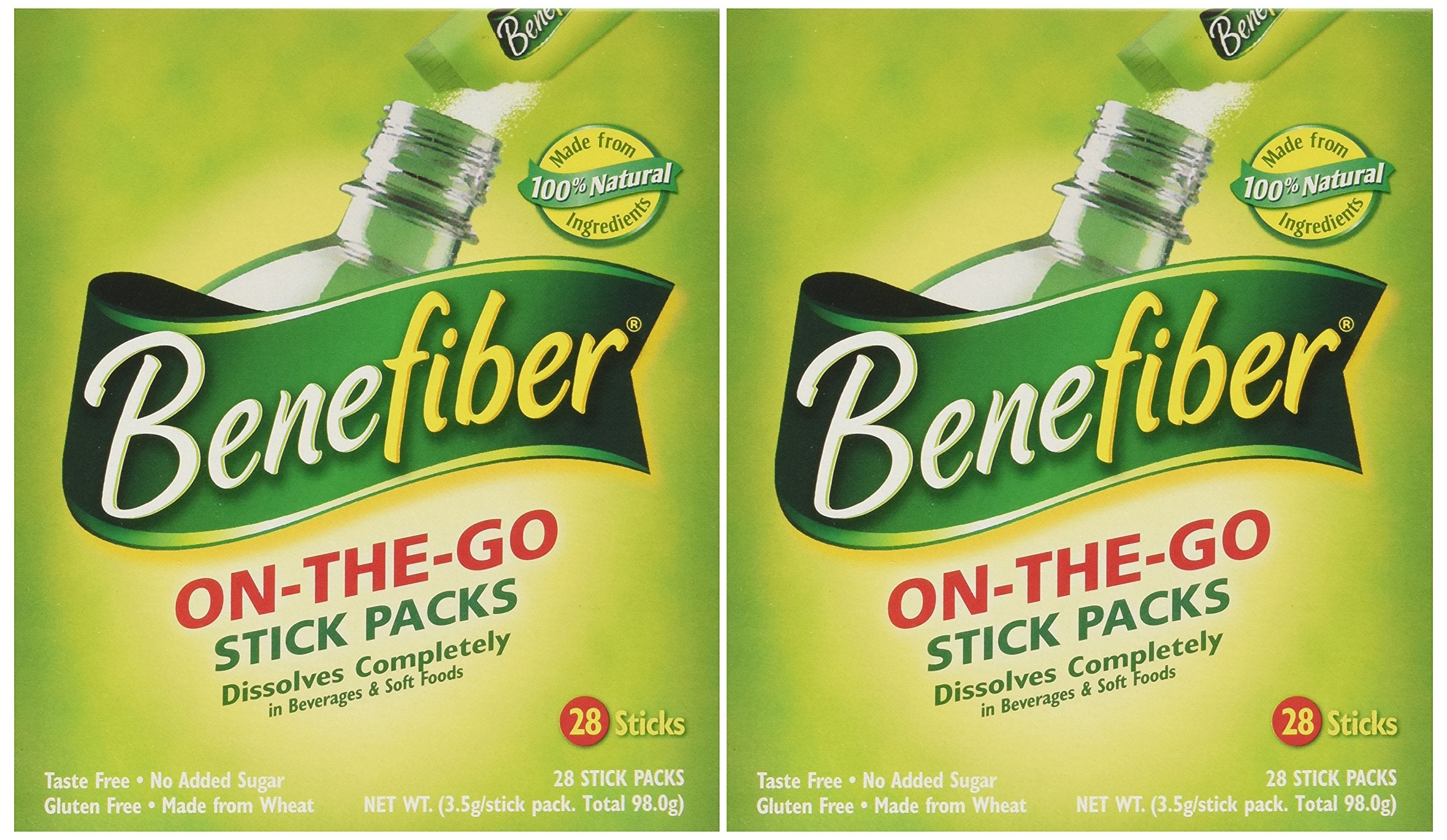 NOVARTIS Benefiber stick-pack with 56 on-the-go servings for fiber support.