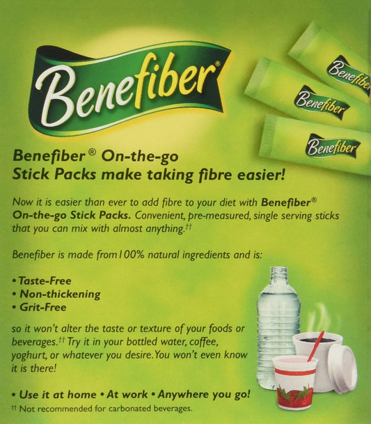 NOVARTIS Benefiber taste-free powder dissolves completely in beverages.