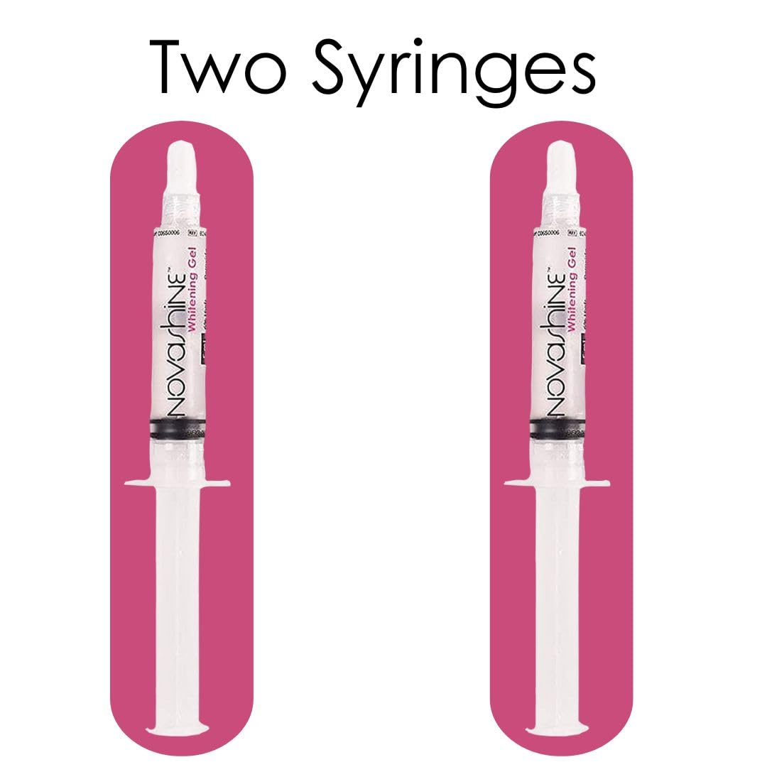 Novashine whitening gel syringe application for easy at-home use