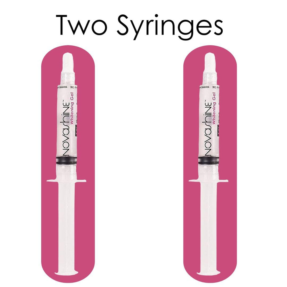 Novashine whitening gel syringe application for easy at-home use
