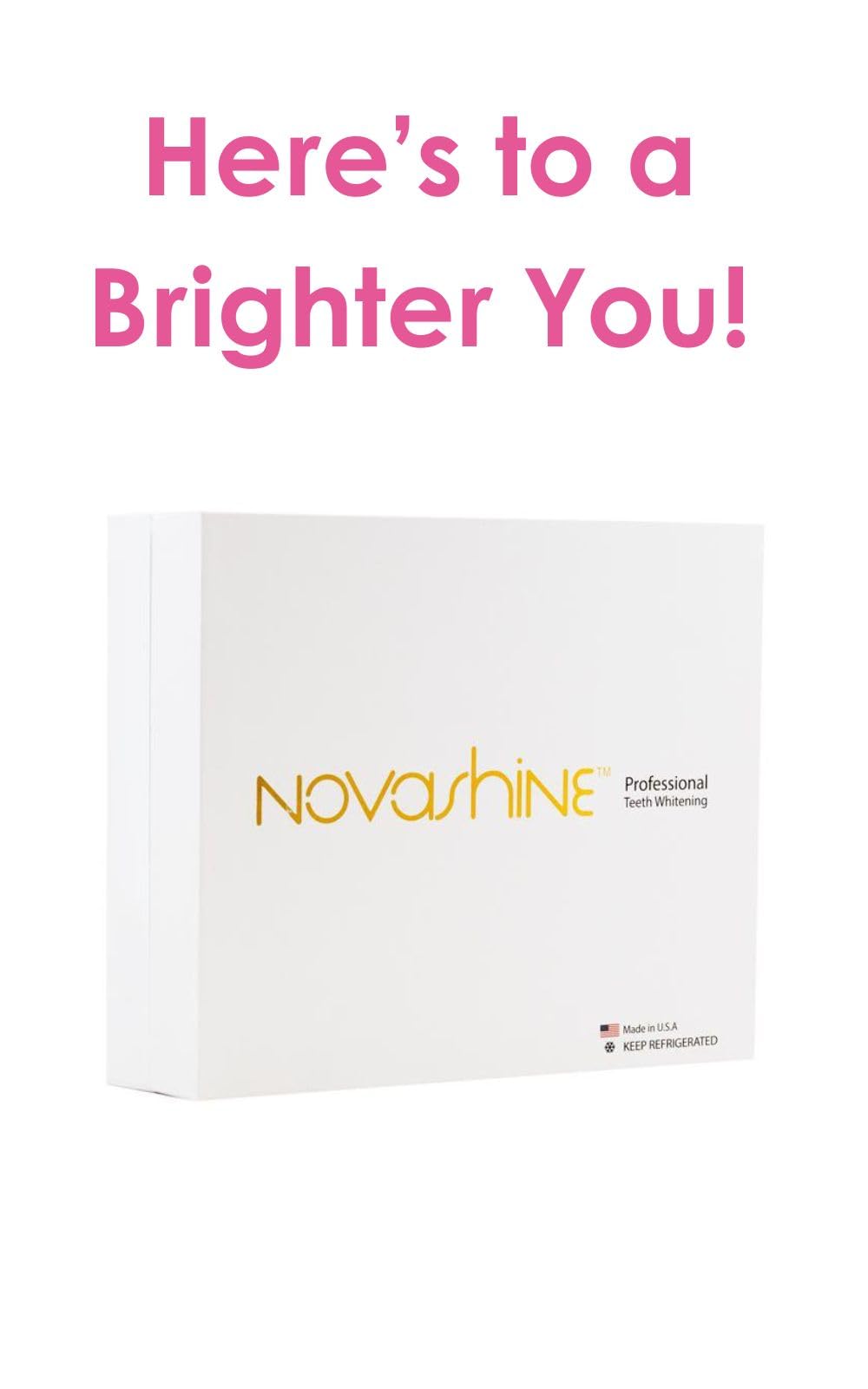Novashine packaged kit in box showcasing complete whitening system