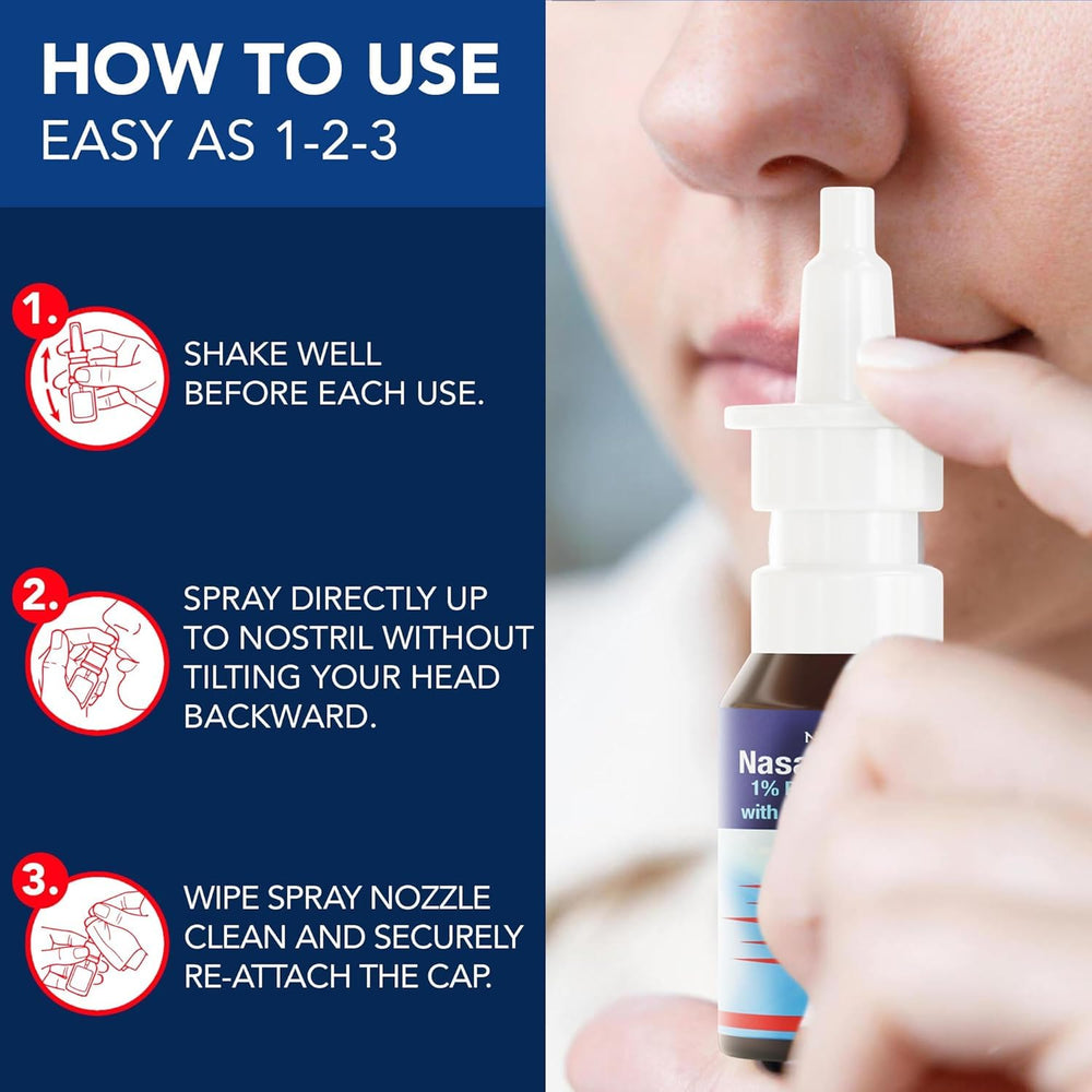 NOVEHA nasal spray three-pack box highlighting convenient multi-day supply.