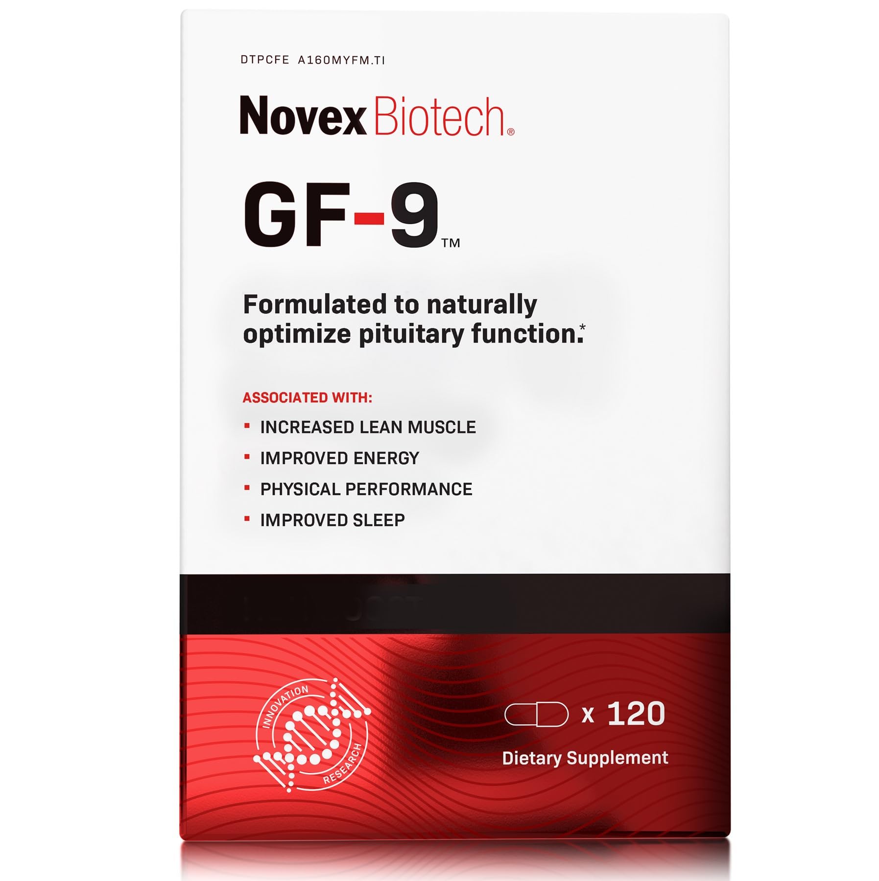 Novex Biotech GF-9 bottle with capsules supports daily energy.