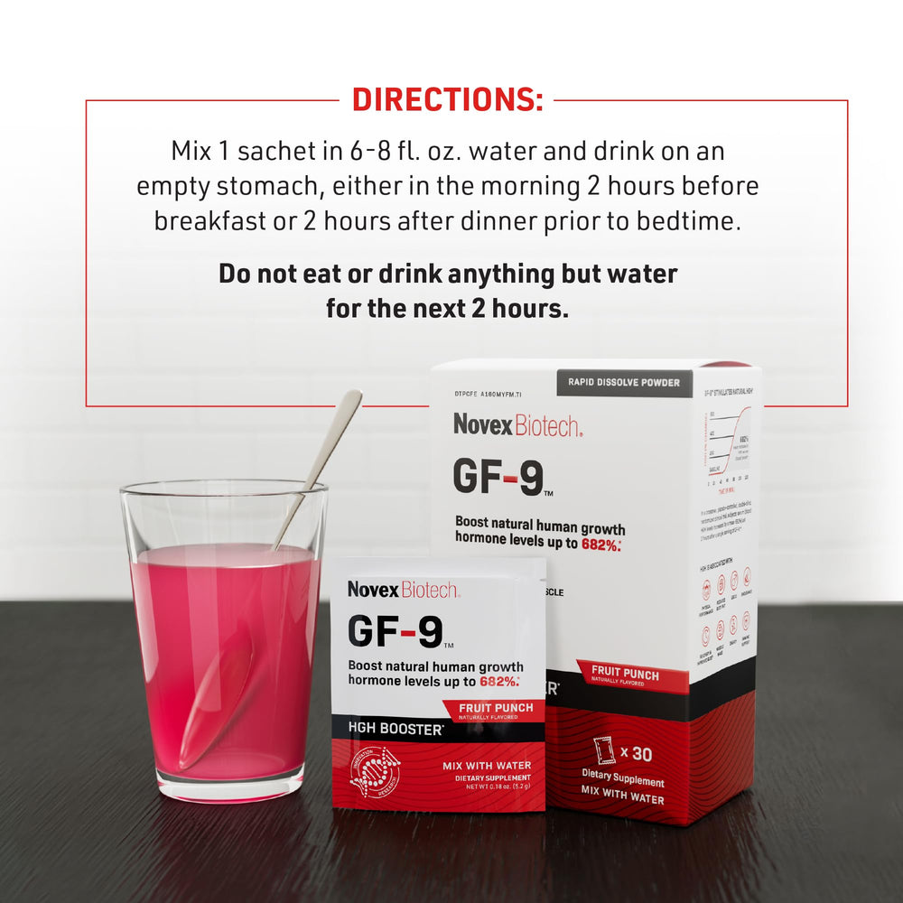 GF-9 label close-up highlighting patent-backed formula.