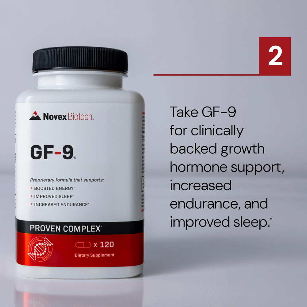 Front packaging of GF-9 Black Label for daily wellness.