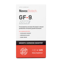 Novex Biotech GF-9 Core bottle for daily supplementation with potential GH support