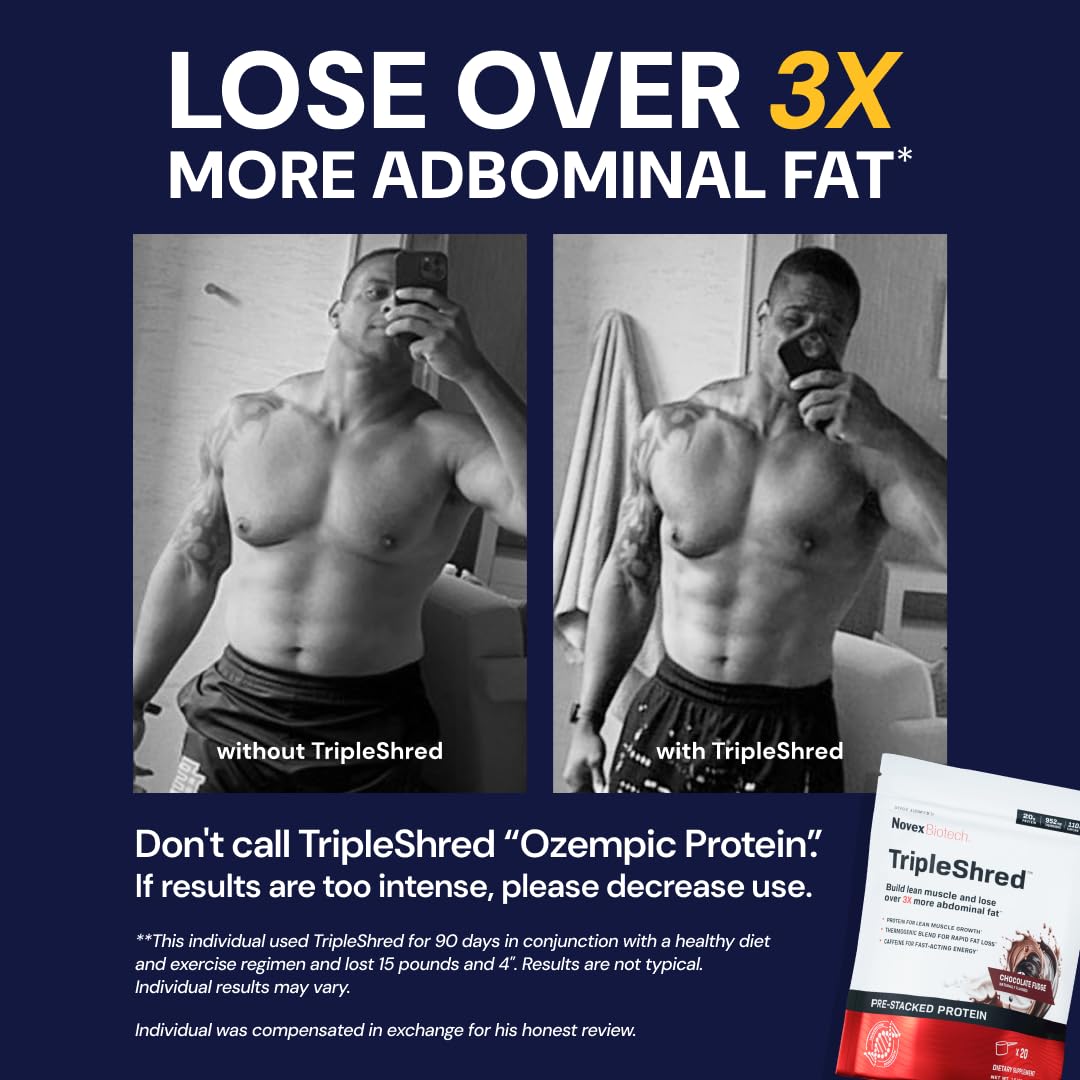Novex Biotech TripleShred shaker blending powder for quick energy during workouts
