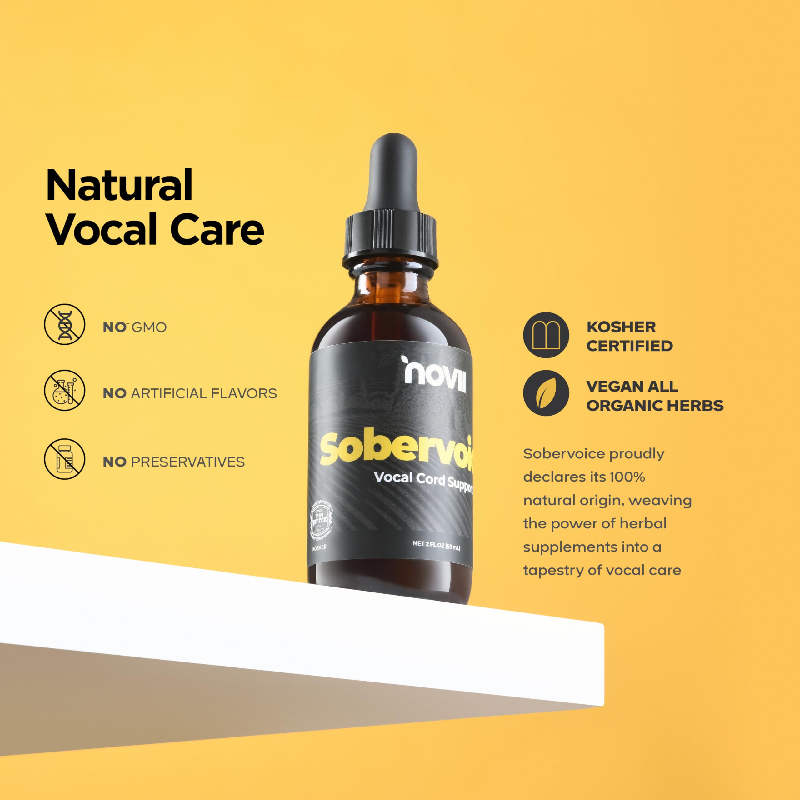 NOVII Sobervoice drops added to a glass of water for hydration during performances.