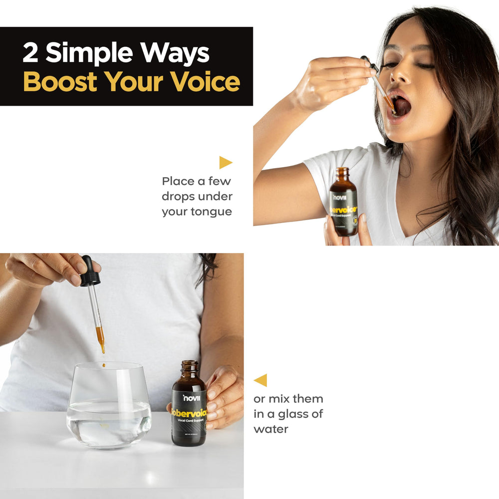 NOVII Sobervoice performance scene showing a singer benefiting from vocal care.
