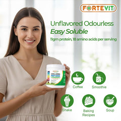 NOVONEX FORTEVIT collagen powder blends into smoothies smoothly for flavor-neutral nutrition.