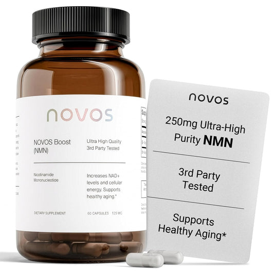 Novos Boost NMN bottle front view for daily energy support