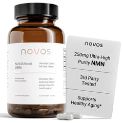 Novos Boost NMN bottle front view for daily energy support