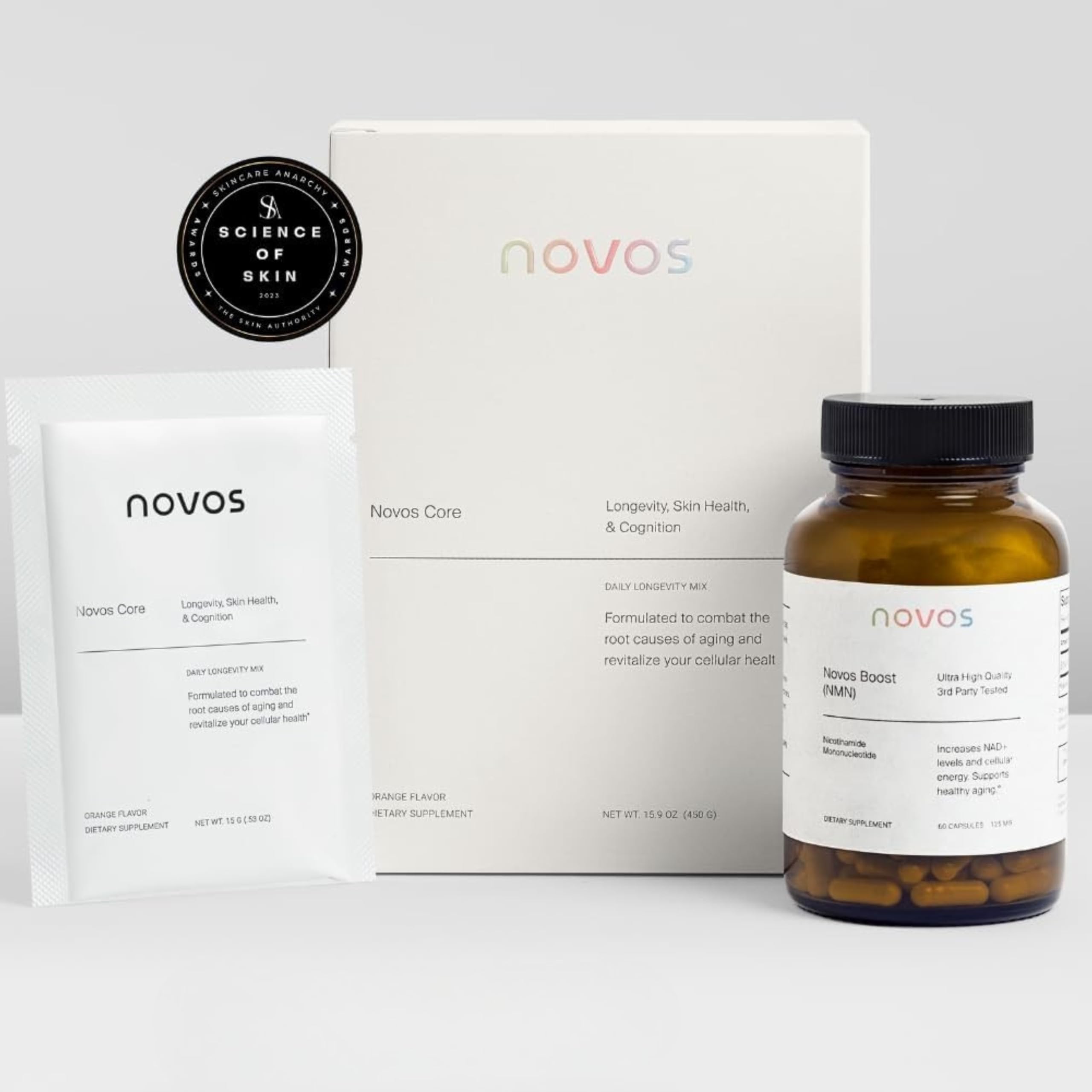 Novos Boost NMN serving table illustrating capsule context