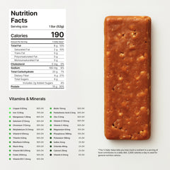 Novos Longevity Bar Mixed Berry Crunch ingredients revealed, emphasizing 20 superfoods inside.