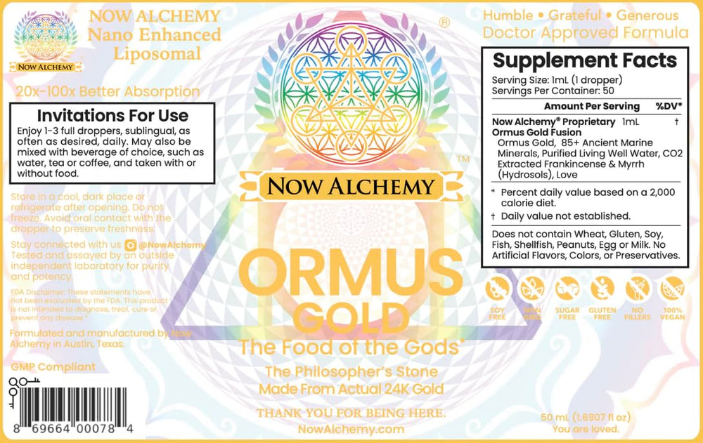 Now Alchemy 24K ORMUS pour for easy daily dosing.