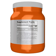 NOW Foods L-Arginine powder scoop, showing precise dosing for daily amino acid support