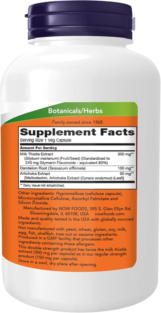 NOW Foods artichoke and dandelion herbal blend for plant-based support.