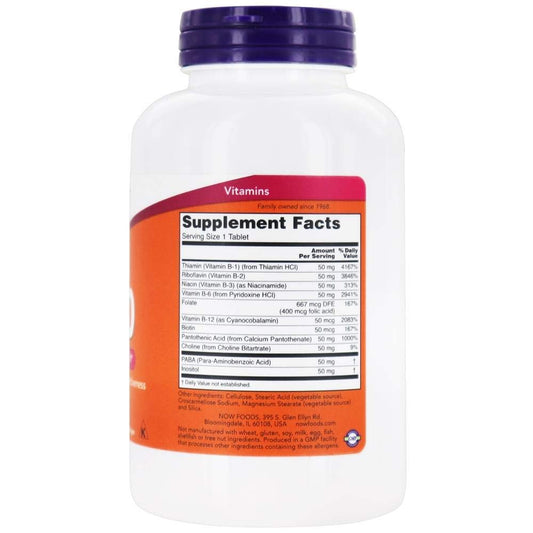 NOW Foods B-50 tablet close-up for easy daily supplementation.