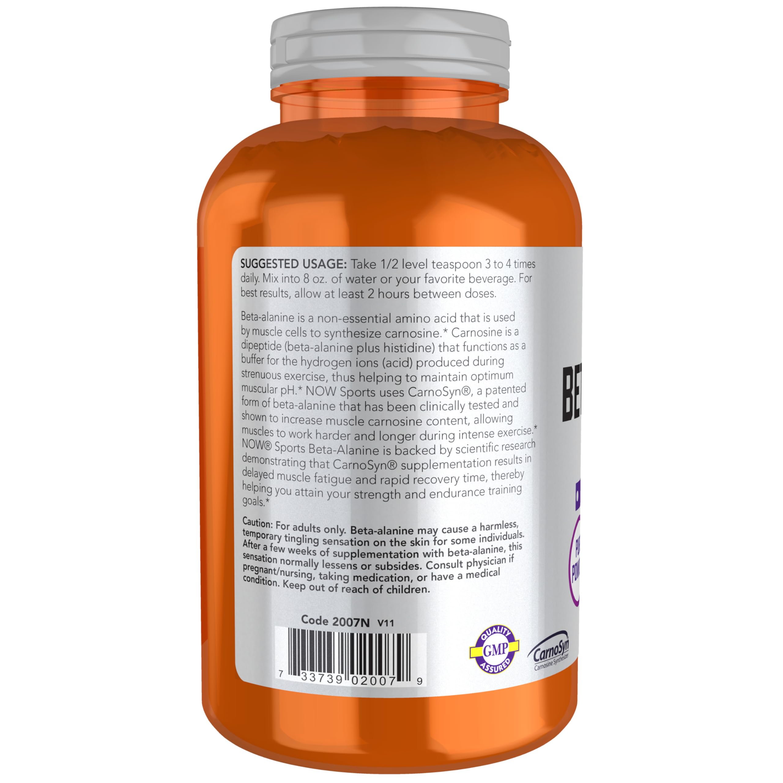 NOW Foods Beta-Alanine powder scoop for precise daily dosing