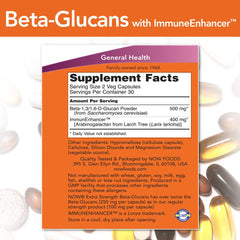 NOW Foods Beta-Glucans capsules close-up highlighting daily use