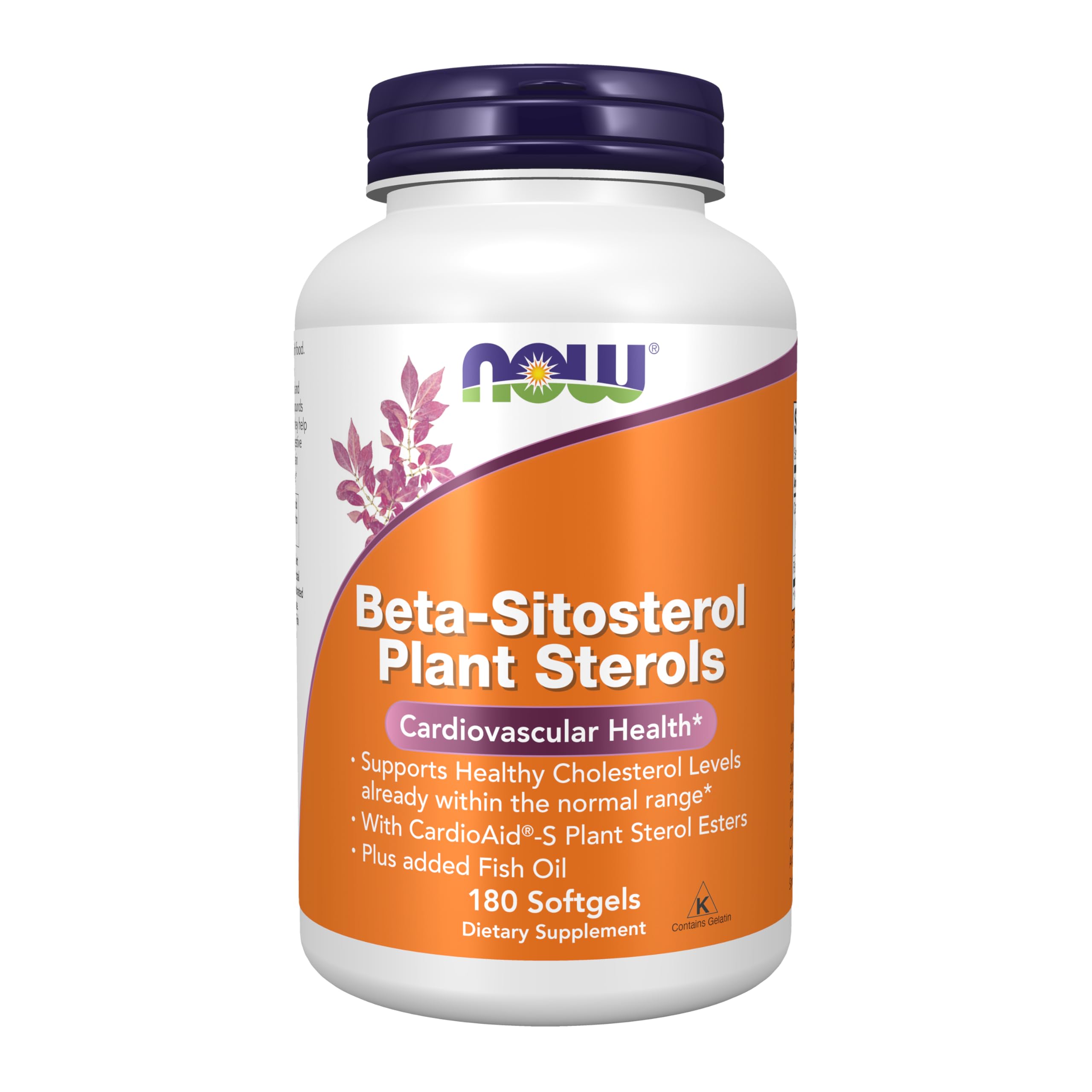 NOW Foods Beta-Sitosterol Plant Sterols bottle with plant sterol complex