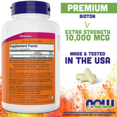 NOW Foods Biotin 200-count capsules pack for daily energy and beauty use