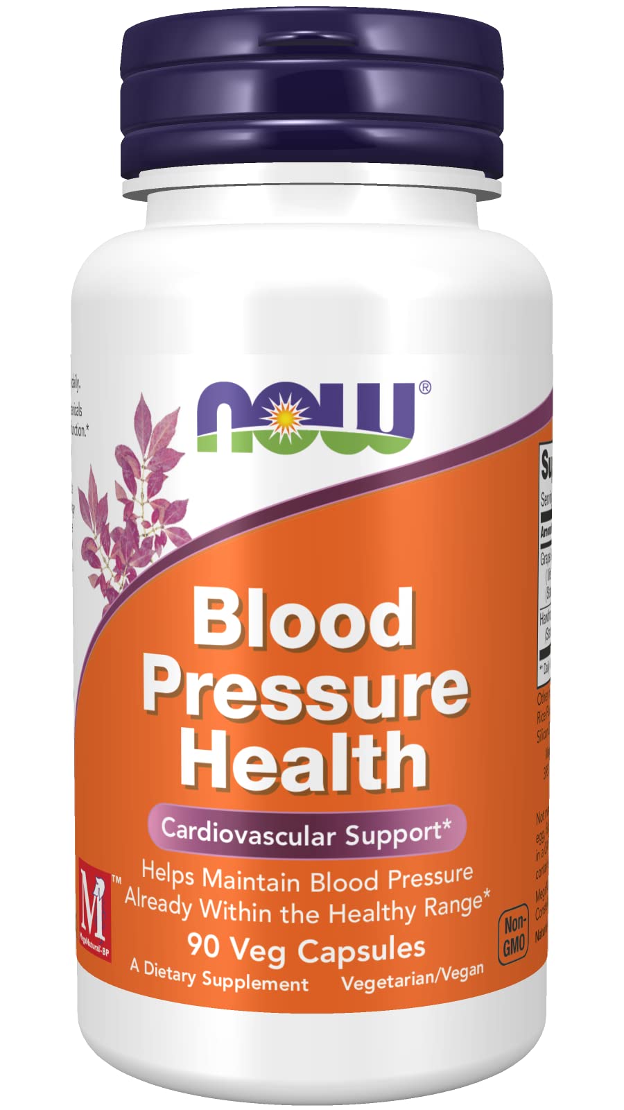NOW Foods Blood Pressure Health bottle front with 90 capsules for daily wellness support