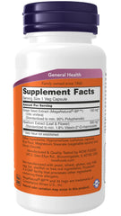 NOW Foods Blood Pressure Health bottle label close-up highlighting 2-pack value and convenient capsules