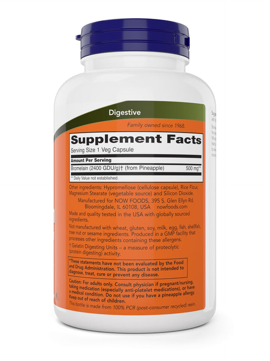 NOW Foods Bromelain capsules two-pack, convenient enzyme support