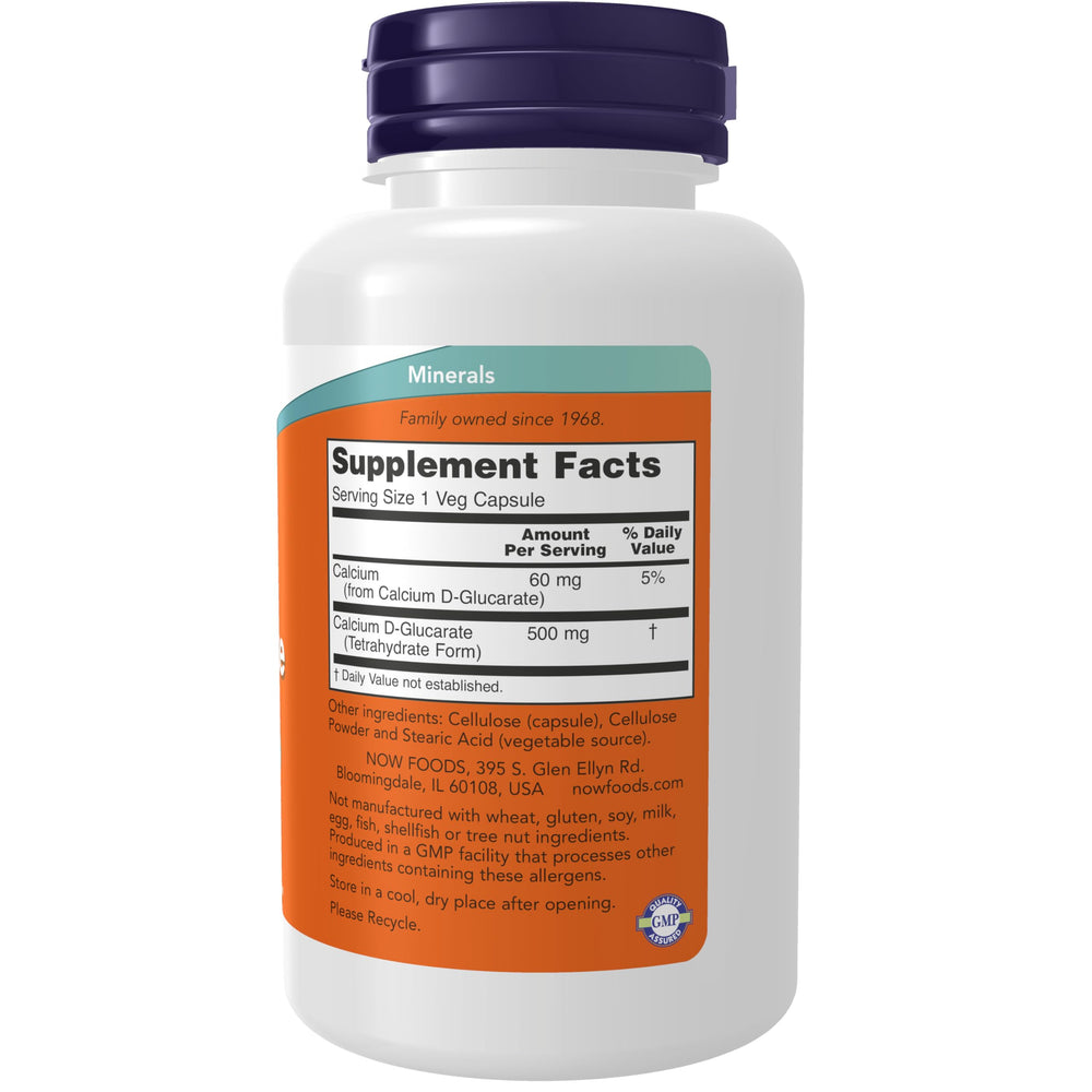 NOW Foods Calcium D-Glucarate capsules arranged for daily detox routine.