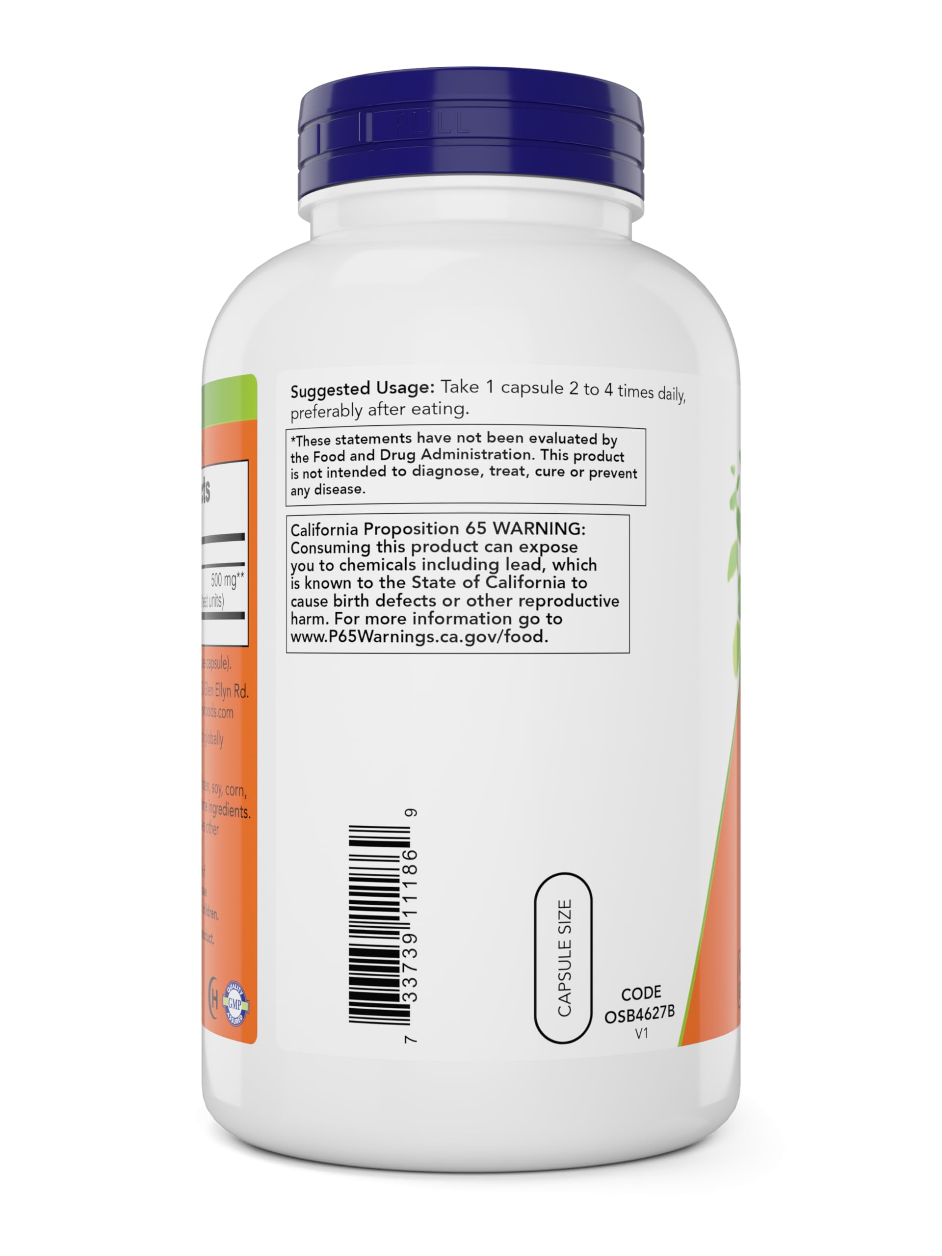 NOW Foods Cayenne label close-up emphasizing allergen-conscious formulation