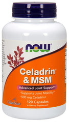 NOW Foods Celadrin® & MSM 500mg bottle front showing joint support supplement