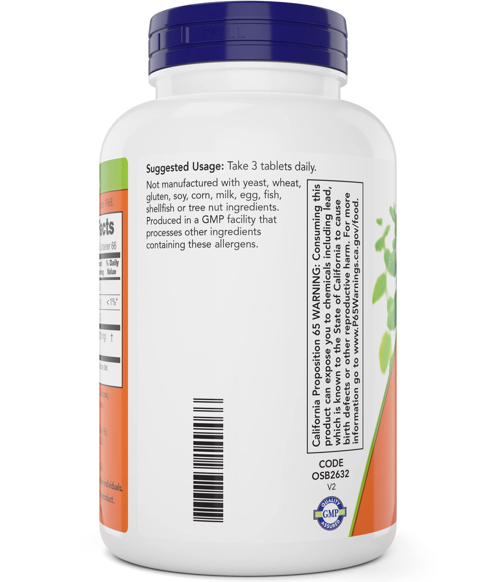 NOW Foods Chlorella 1000 mg tablets sustainability note mentions tree planting