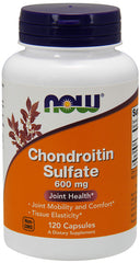 NOW Foods Chondroitin sulfate 600mg bottle for joint support and mobility.
