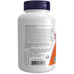 NOW Foods CoQ10 180 capsules pack—convenient daily supplement.