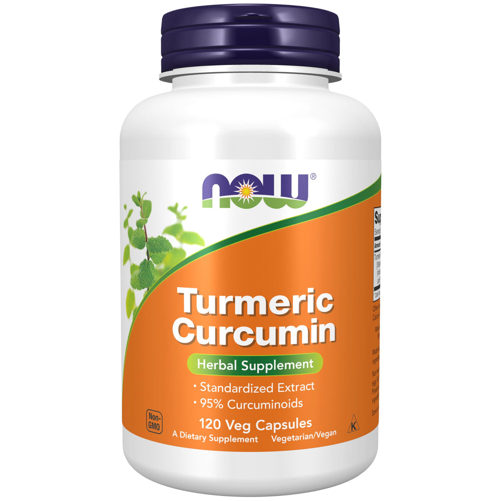 NOW Foods Curcumin 120-veg capsules bottle for daily use