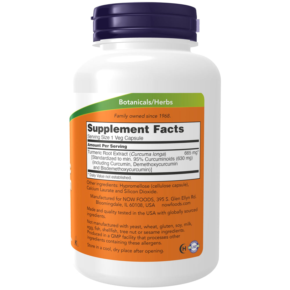 NOW Foods Curcumin two-pack packaging highlighting gluten-free vegetarian formula