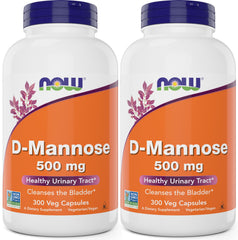 NOW Foods D-Mannose 500 mg capsules for urinary tract support and bladder health.